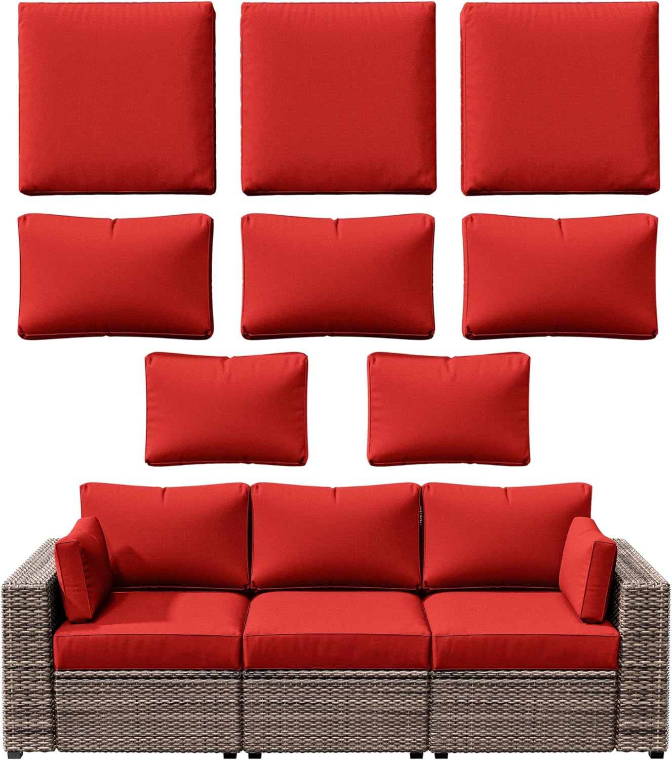 8p Outdoor Cushion Slipcovers for Rattan Sofa - Waterproof & Durable