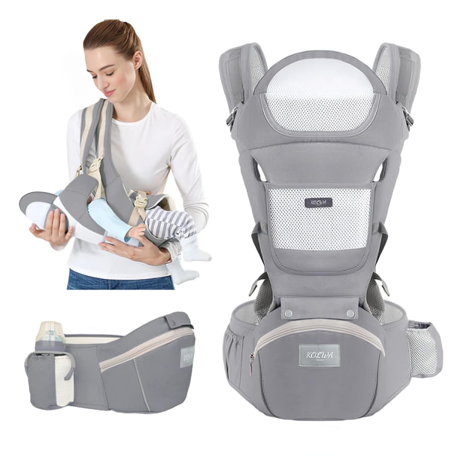 KOLWA 6-in-1 Ergonomic Baby Carrier: Comfort For Newborns to Toddlers