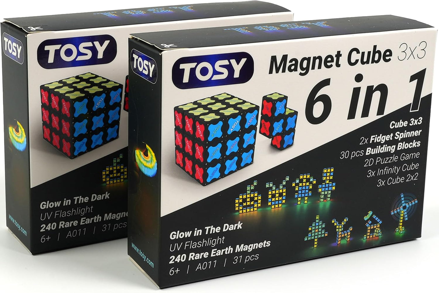 Magnetic Puzzle Cube Duo: Fidget Spinner Combo!