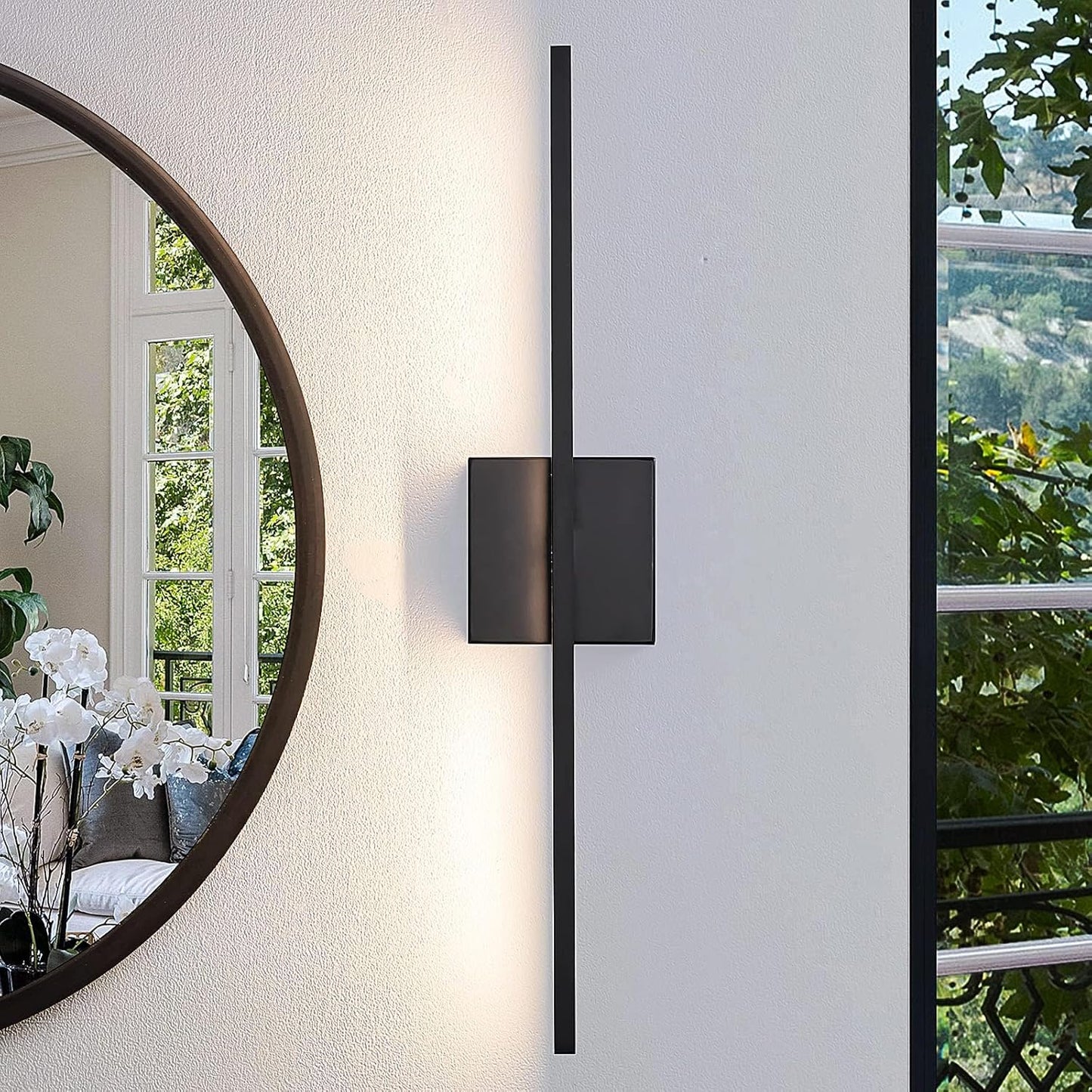 Black Bathroom Light Fixtures - 24 Inch Dimmable Vanity Lights