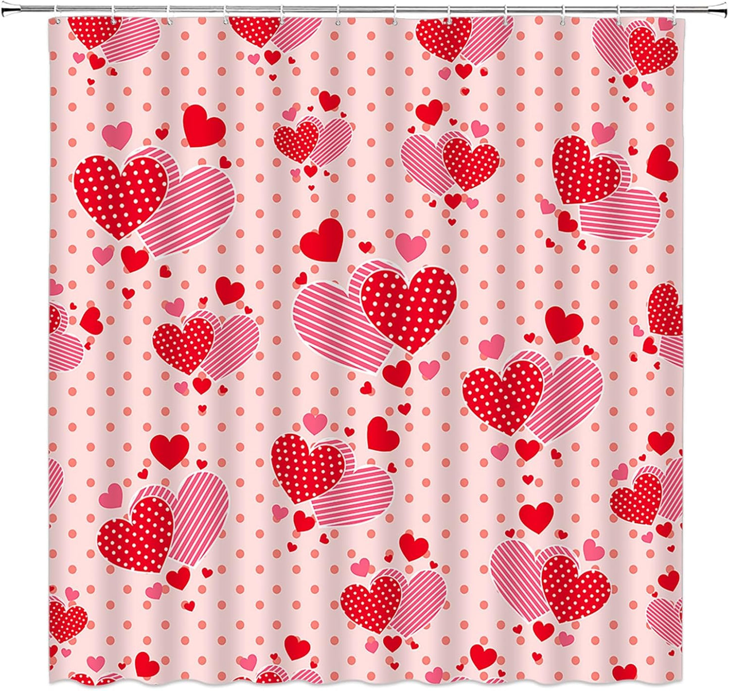 Romantic Heart Shower Curtain Set