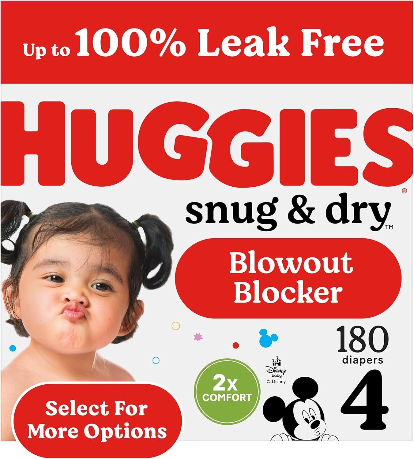 Huggies Size 4 Diapers - 180 Count, Ultra-Absorbent for Longer Playtime