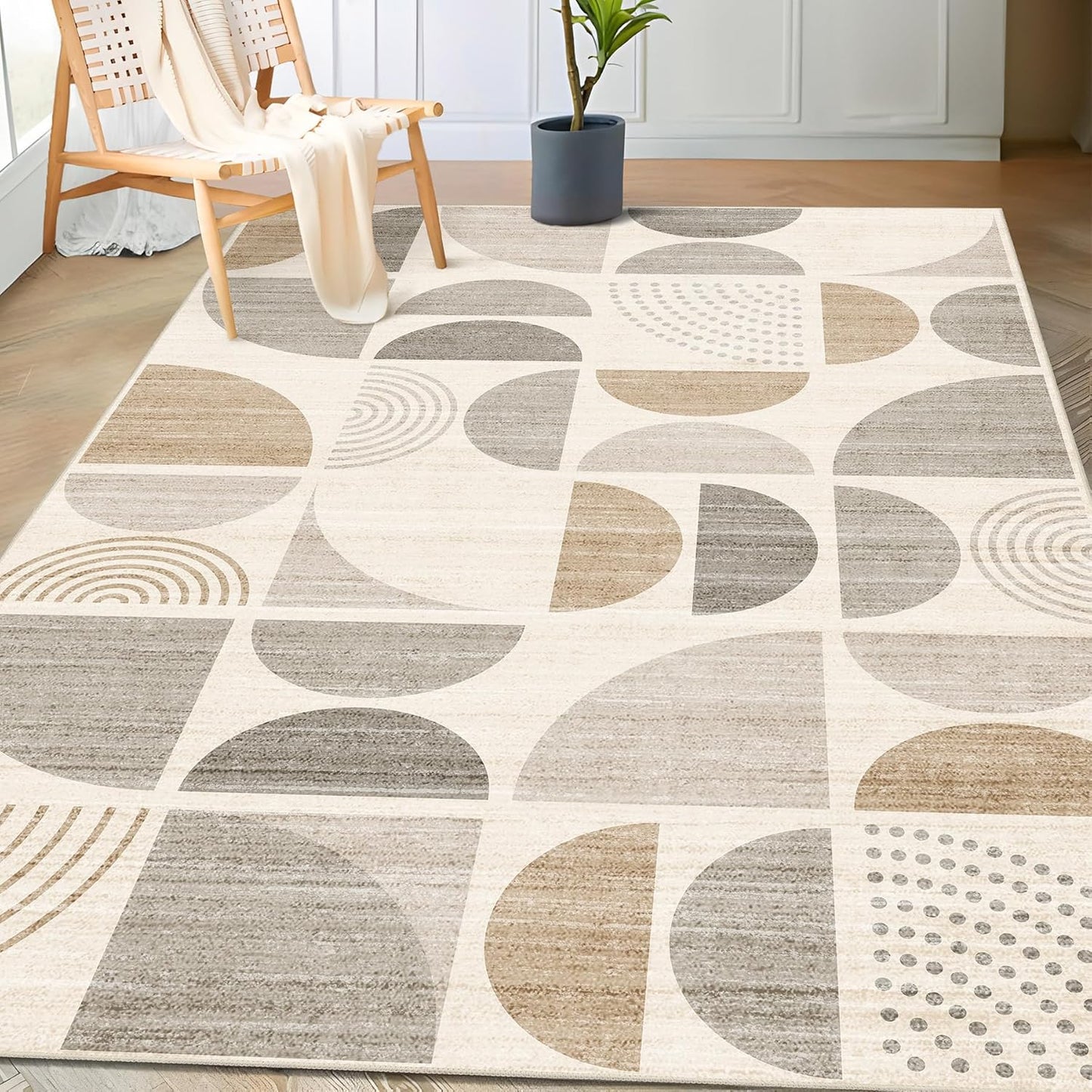MUJOO Boho Rug Washable 3x5 Area Rug for Bedroom Living Room