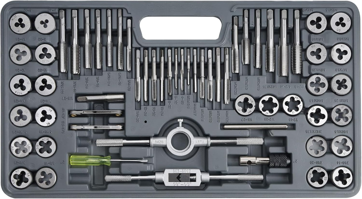60pcs SAE & Metric Tap and Die Set for Precision Threading