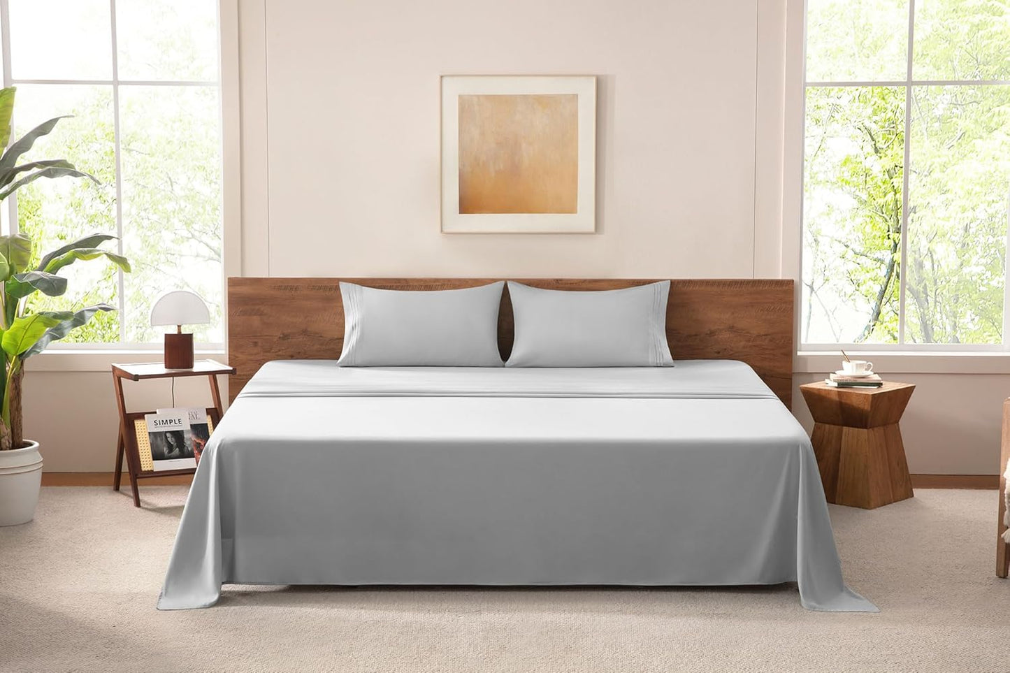 Cooling King Size Bed Sheets Set - Extra Soft & Hypoallergenic