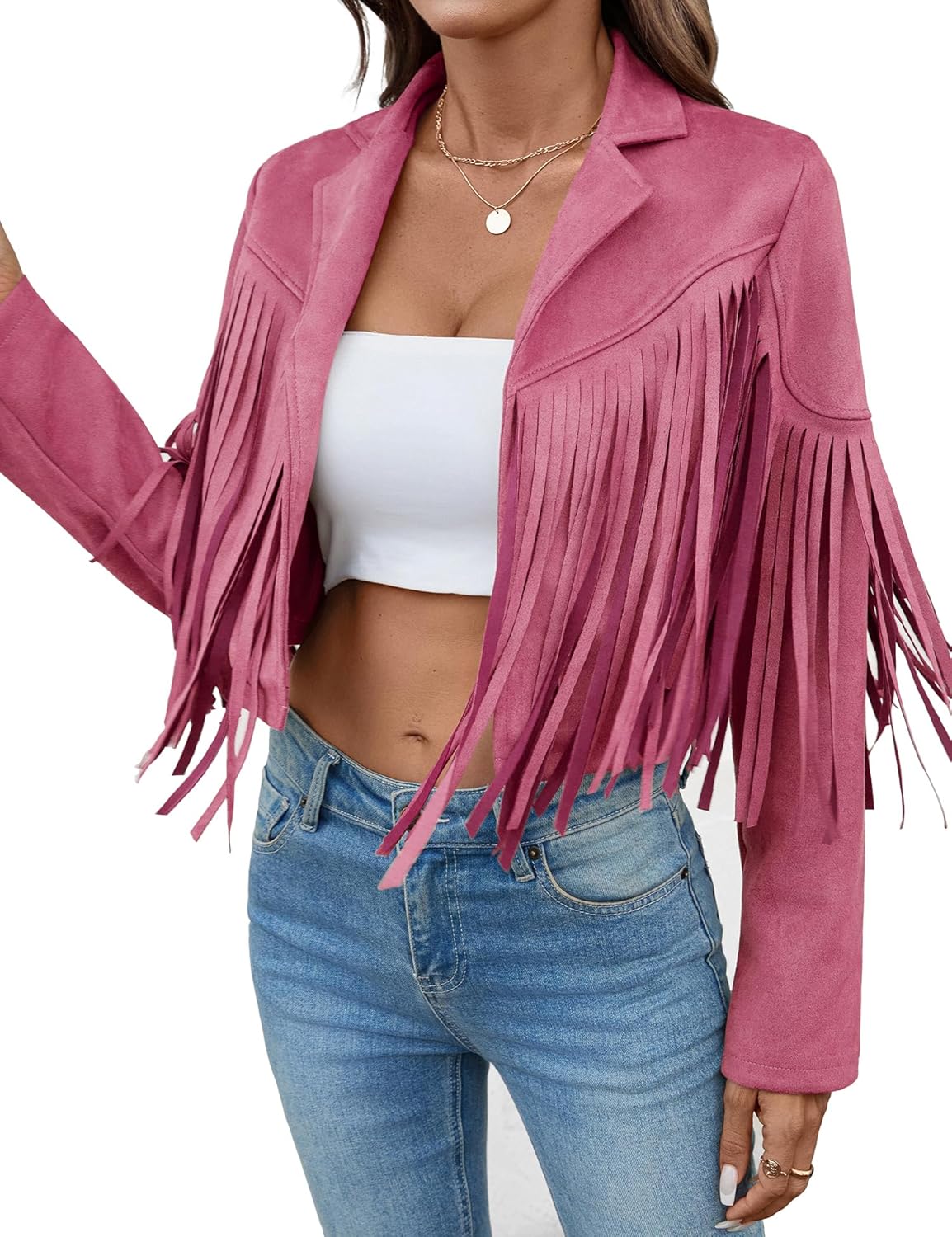 Women's Faux Suede Leather Tassel Jackets for Fall Fashion