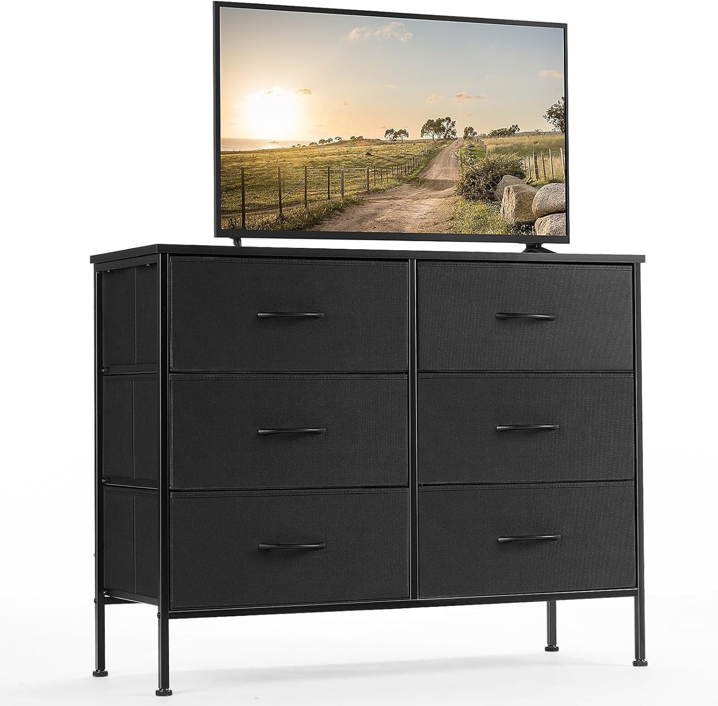 6-Drawer Black Dresser Set: DUMOS Storage Solution