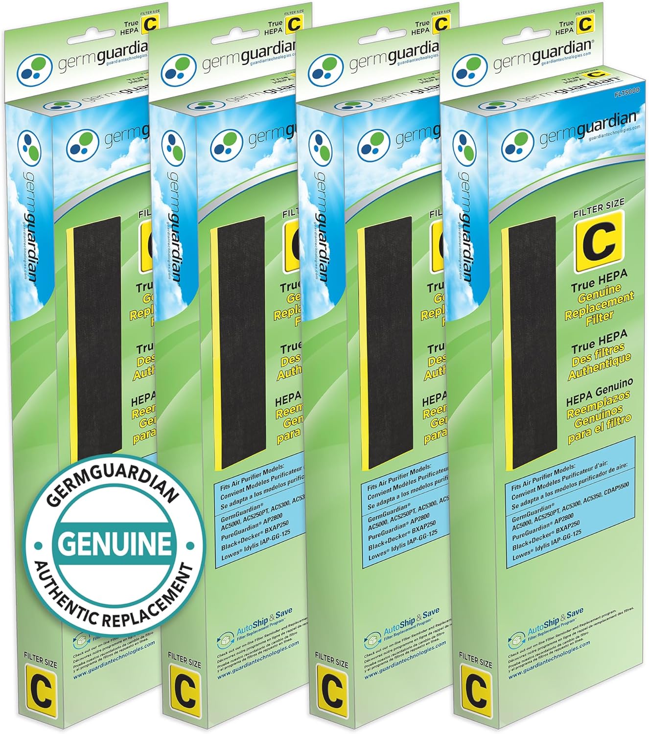 GermGuardian Filter C HEPA Pure Genuine Air Purifier Filter Pack