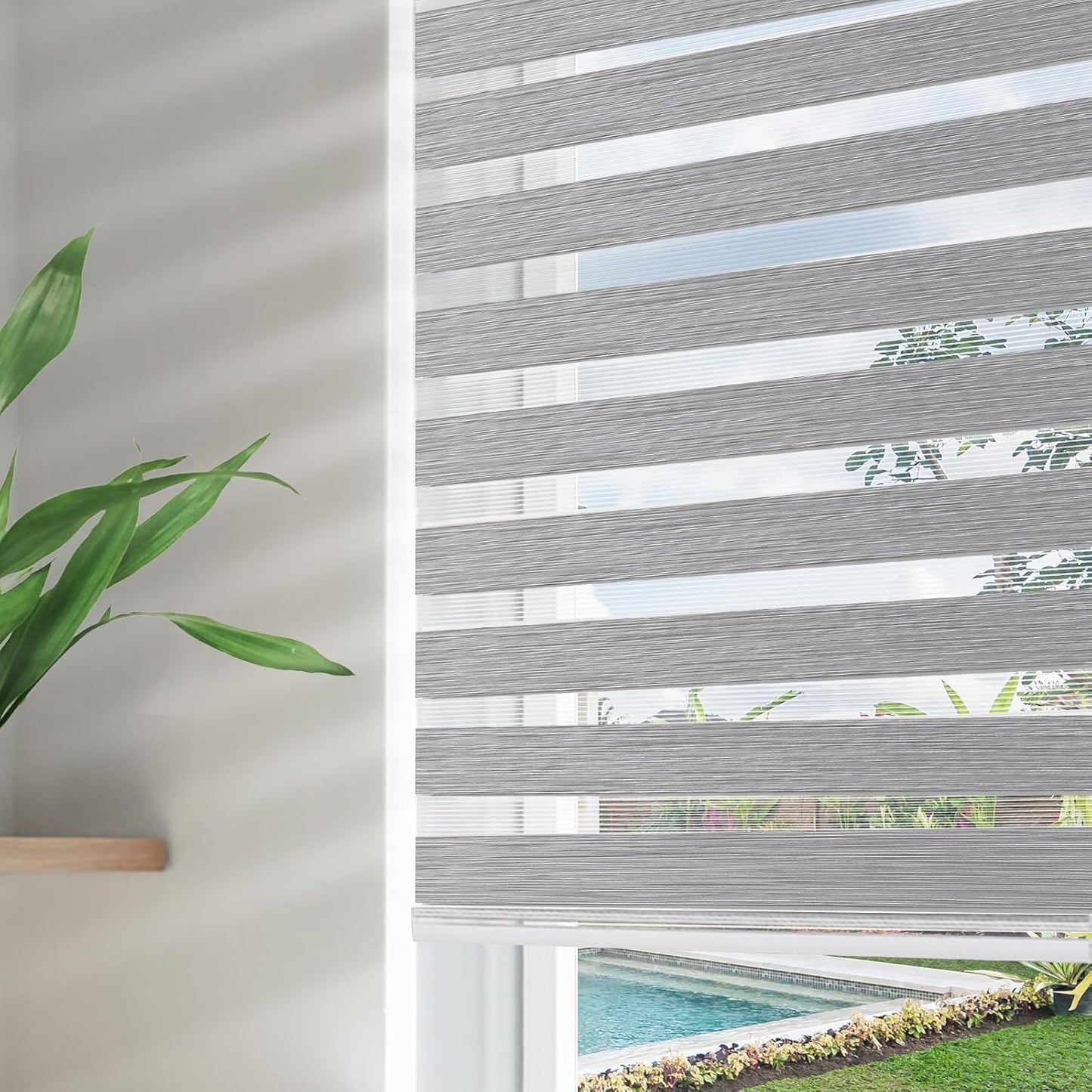 Joydeco Cordless Zebra Blinds for Windows - Light Control Shades