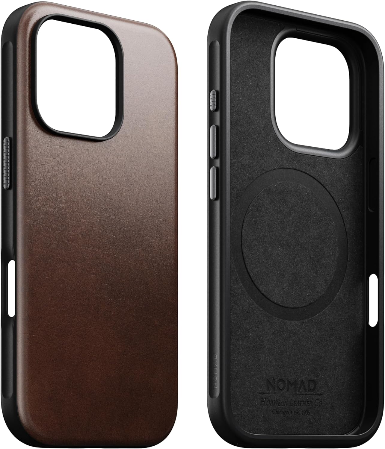 NOMAD Modern iPhone 16 Pro Leather Case in Rustic Brown Style