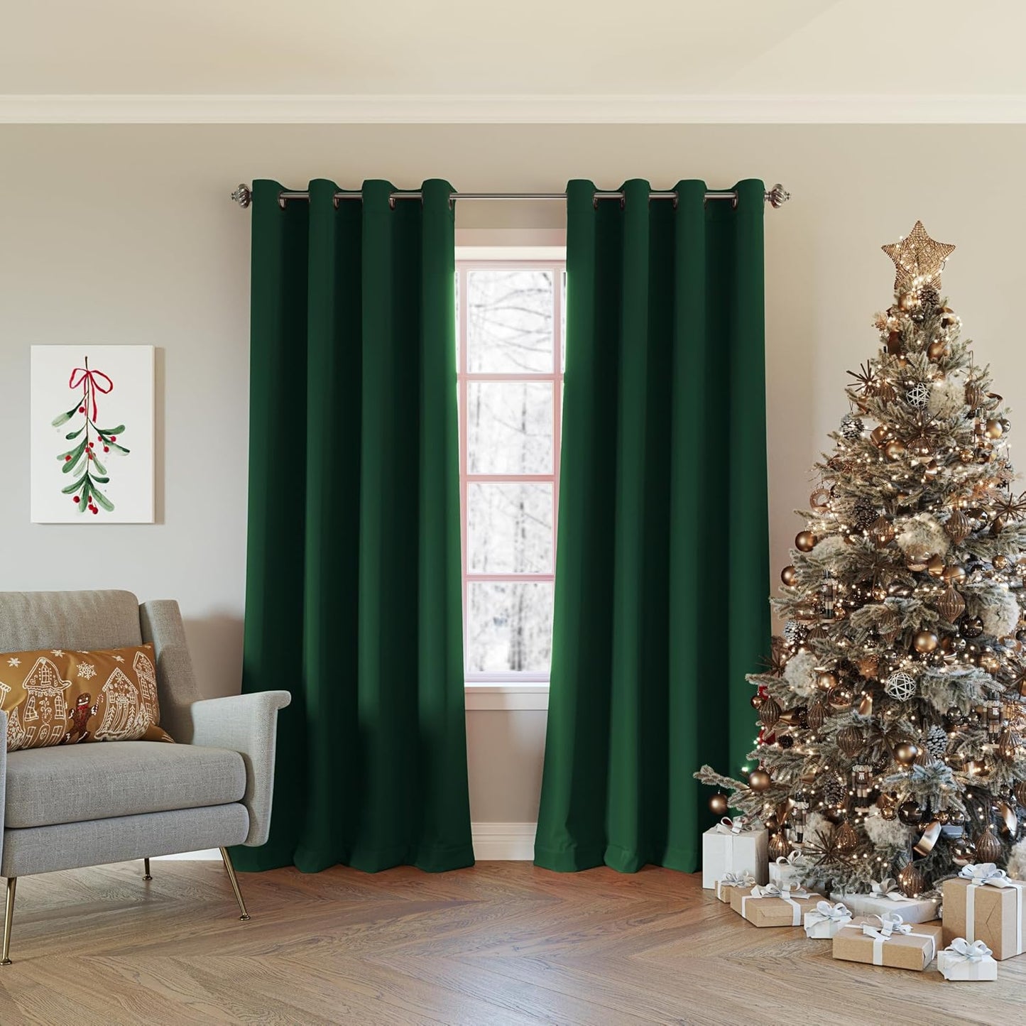 Sun Zero Nordic 100% Blackout Grommet Curtain Panel Pair