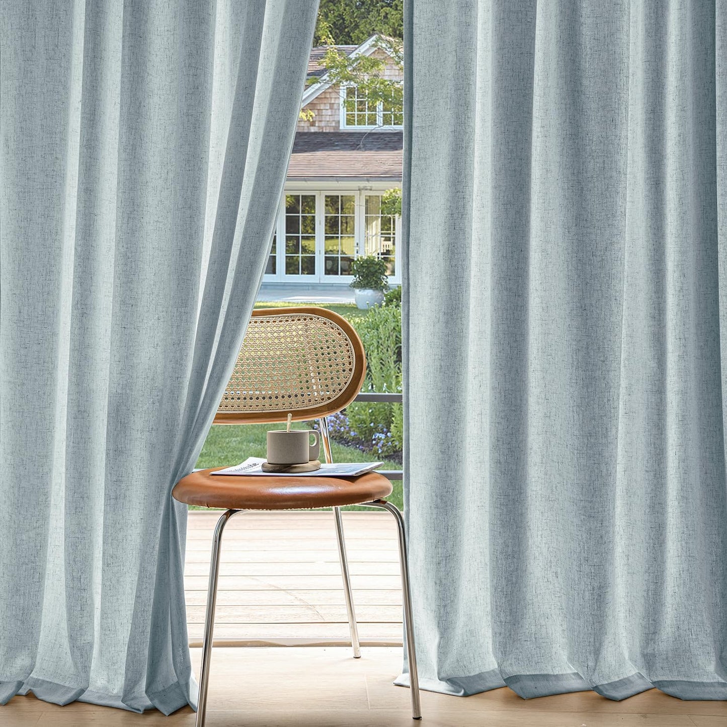 MIULEE Non-See-Through Privacy Linen Curtains for Home Decor