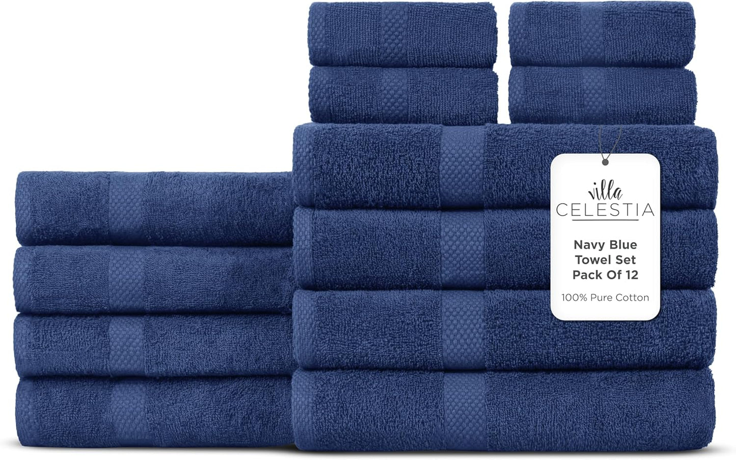 Luxurious 100% Cotton Bath Towel Set of 12 for Ultimate Comfort