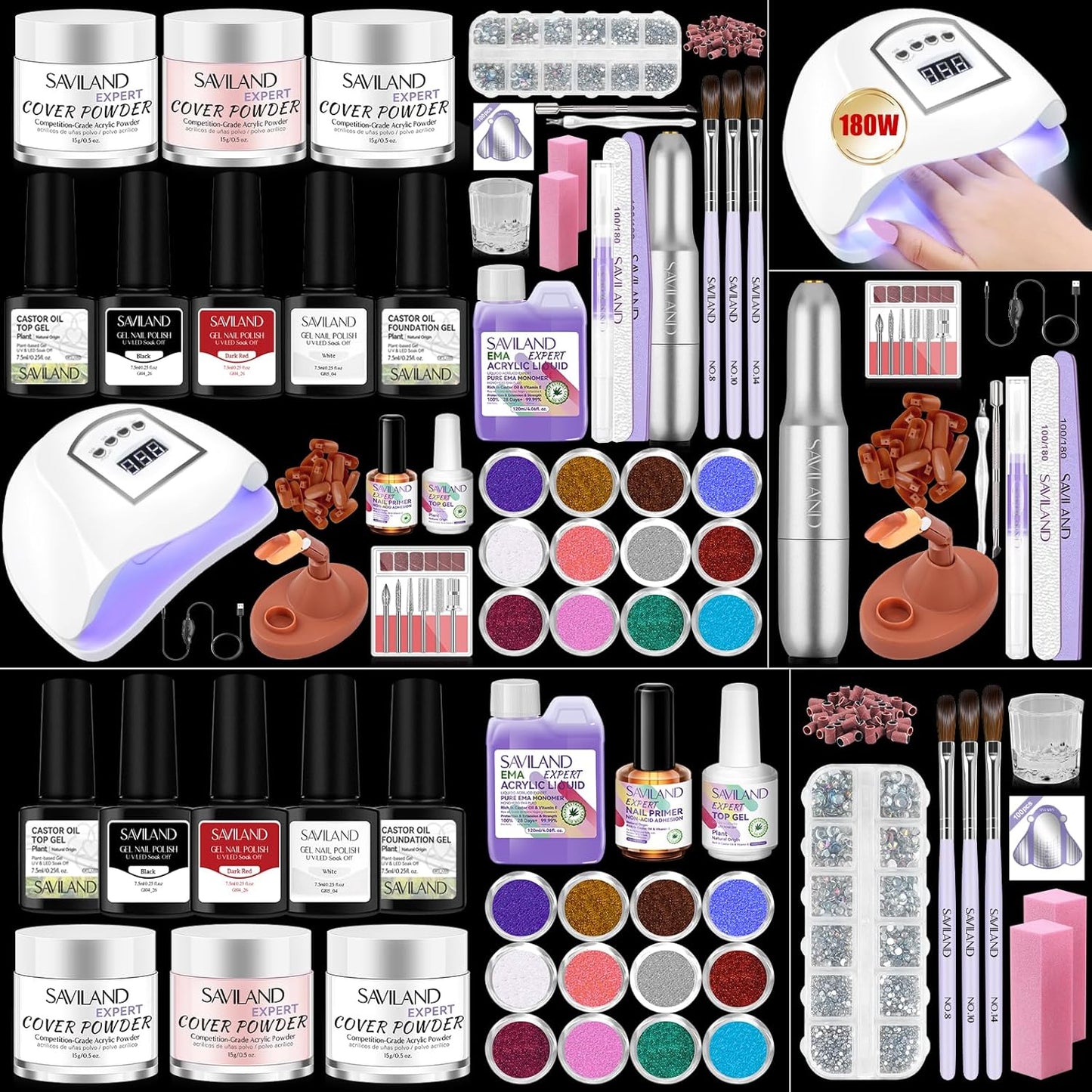 SAVILAND Acrylic Nail Kit with Drill for Beginners and Pros