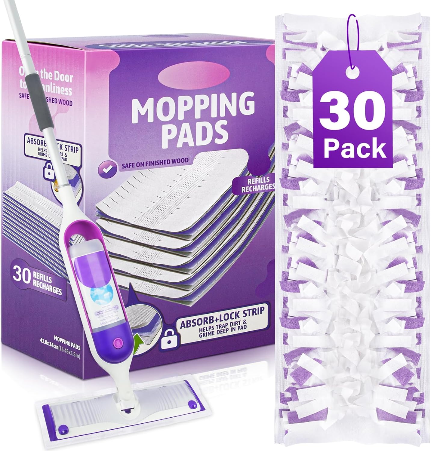 EHADOO Disposable Mop Pads: 30 Pcs for Effortless Floor Cleaning