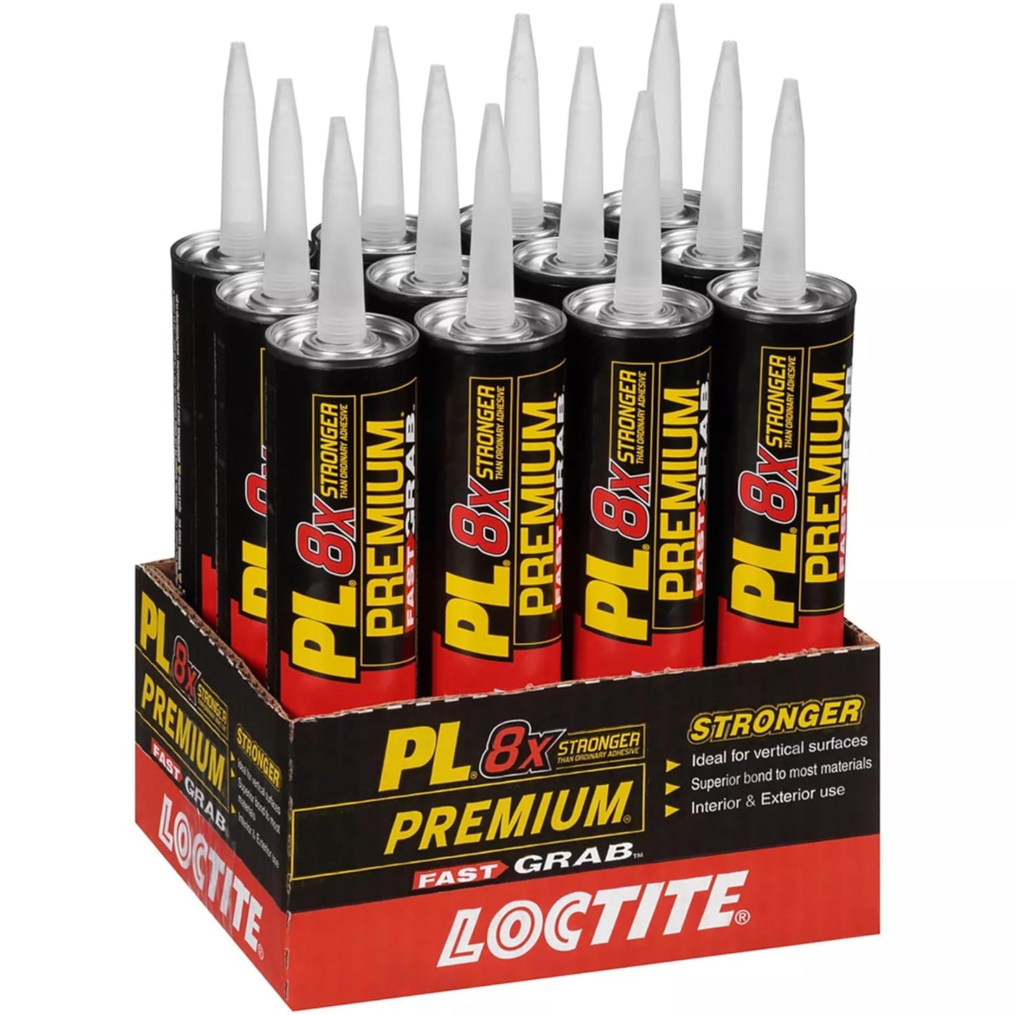 Loctite PL Premium Fast Grab Polyurethane Adhesive, 12 Pack