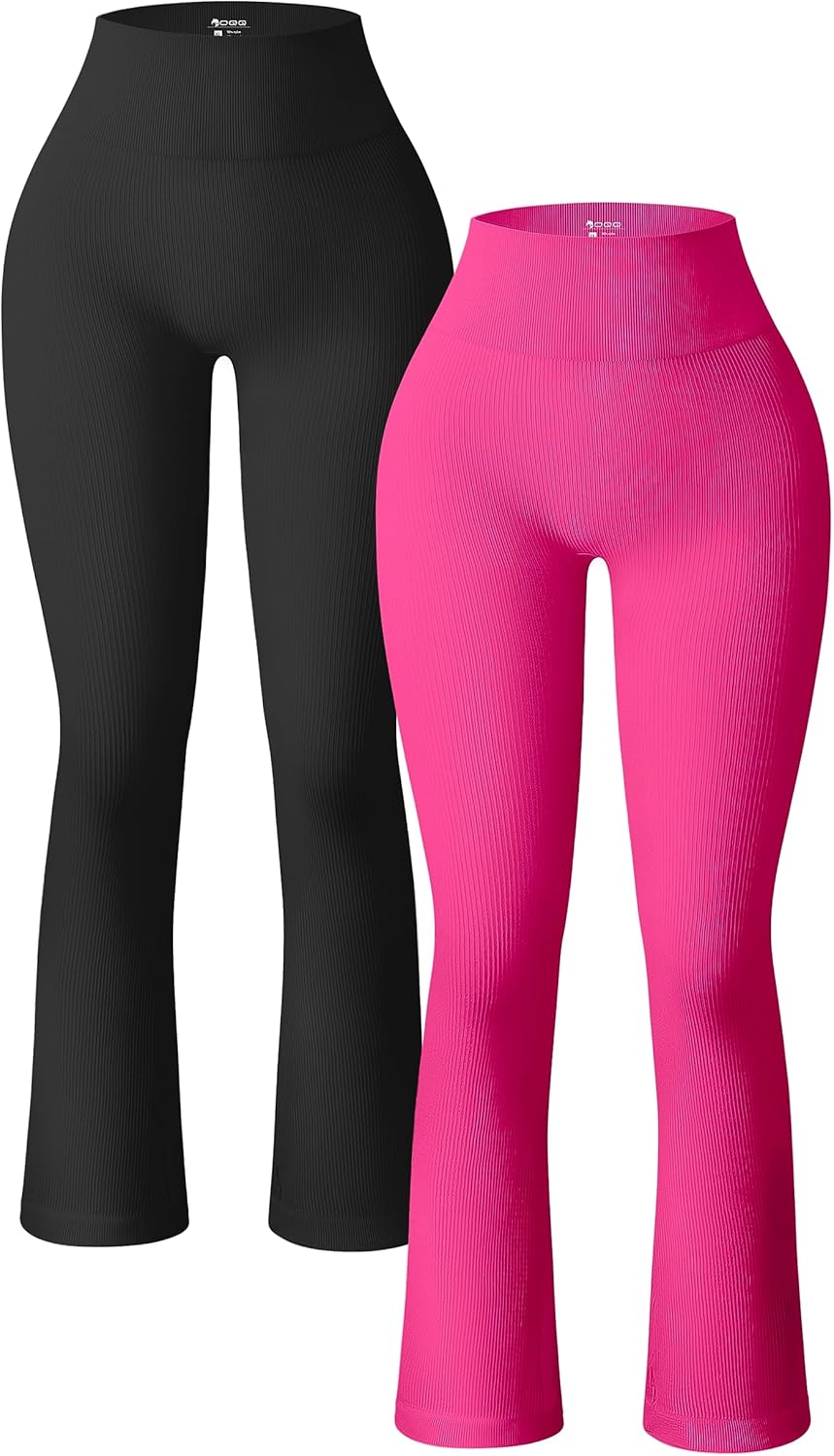 OQQ Women's Ribbed Seamless Yoga Pants for Flattering Fit