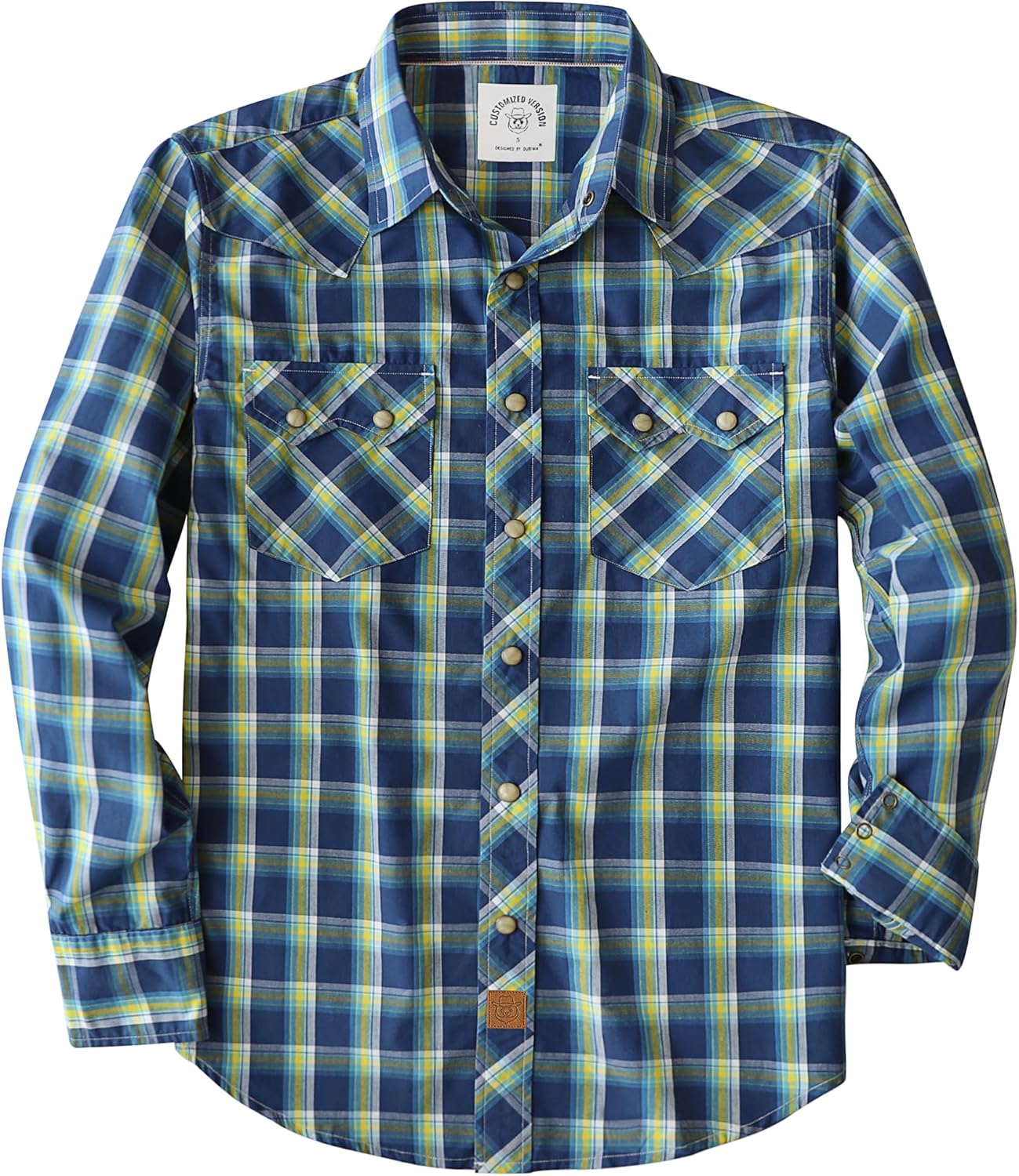 Dubinik Pearl Snap Shirts for Men Long Sleeve Casual Western Style
