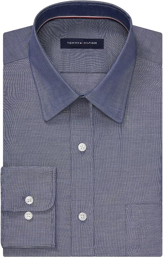 Tommy Hilfiger Men's Dress Shirt Regular Fit Non Iron Solid Style