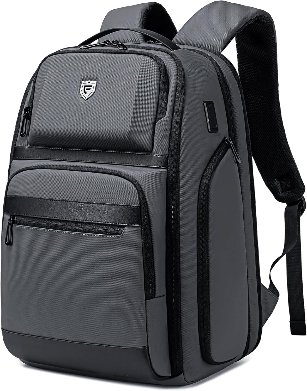 Grey Business Backpack for Men Fits 17ft Laptop Water Resistant