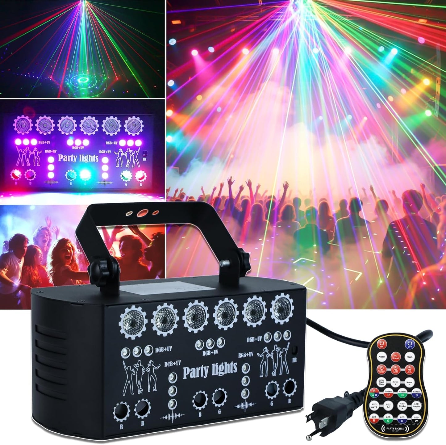 Wuzstar 27-Eye Party DJ Light with Remote for Dynamic Events
