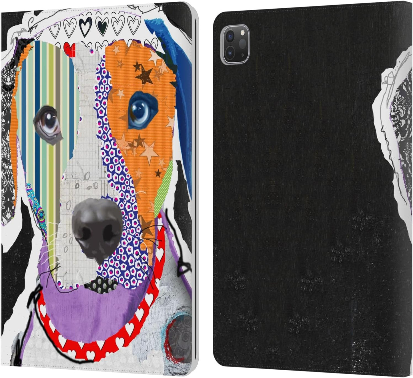 Michel Keck Catahoula Leopard Dogs Leather Wallet Case for iPad Pro