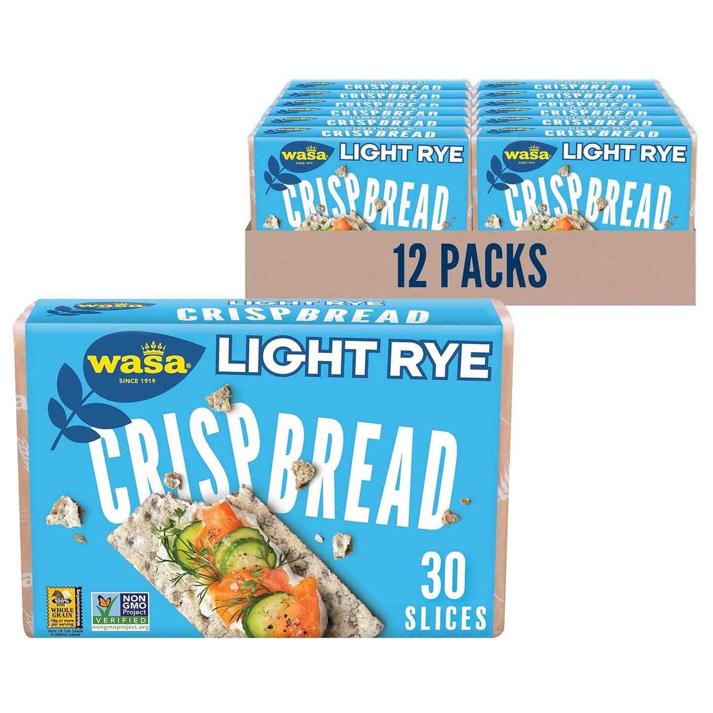 Wasa Light Rye Crispbread - Non-GMO, Fat Free Snack Option