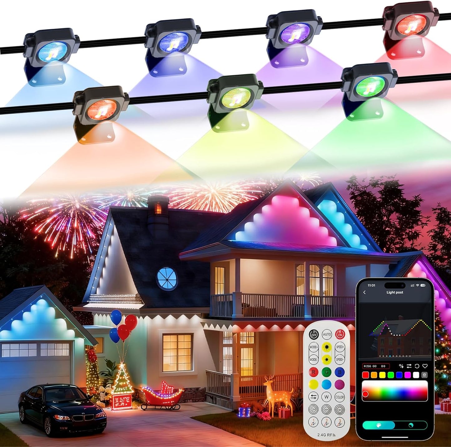 Permanent Outdoor Lights 150Ft 90LEDs for Year Round Decor