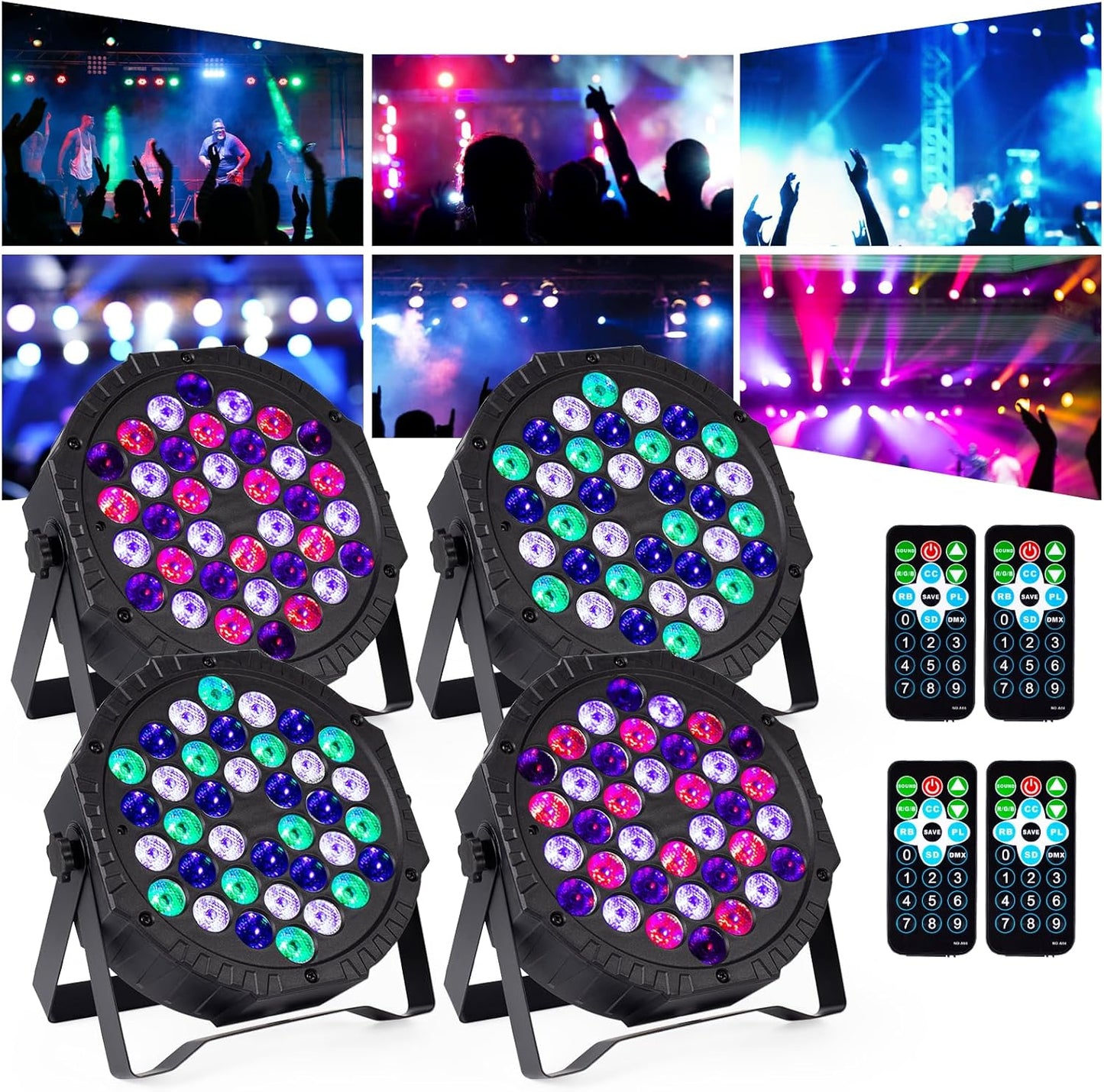 Stage DJ Par Lights: 36 RGB LED Uplighting for Events