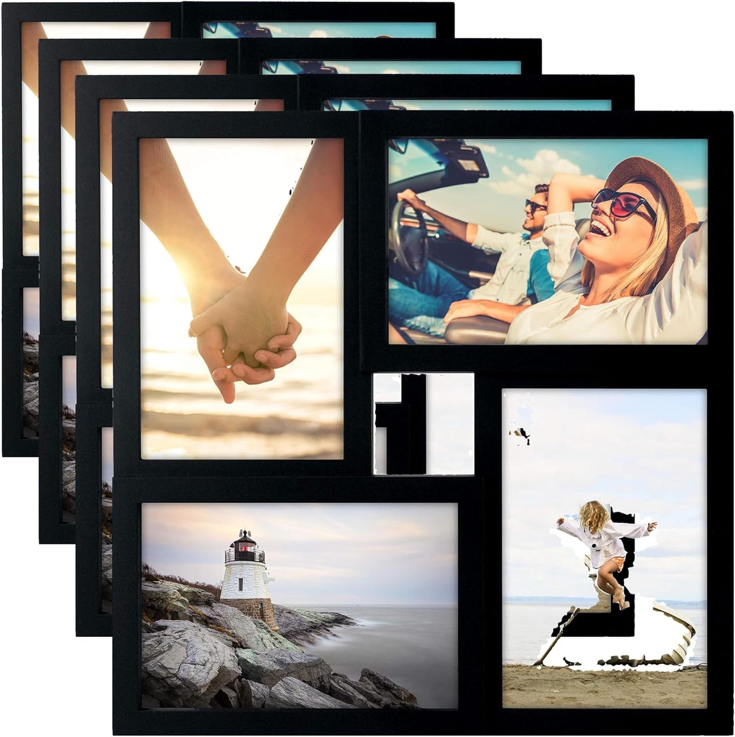 Malden Collage Frame for 4 Photos - Stylish Black Design