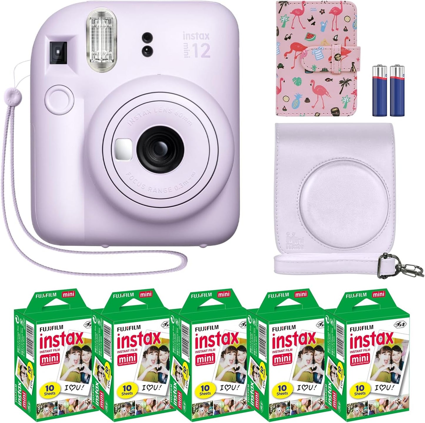 Fujifilm Instax Mini 12 Camera Bundle + Accessories & Film Pack