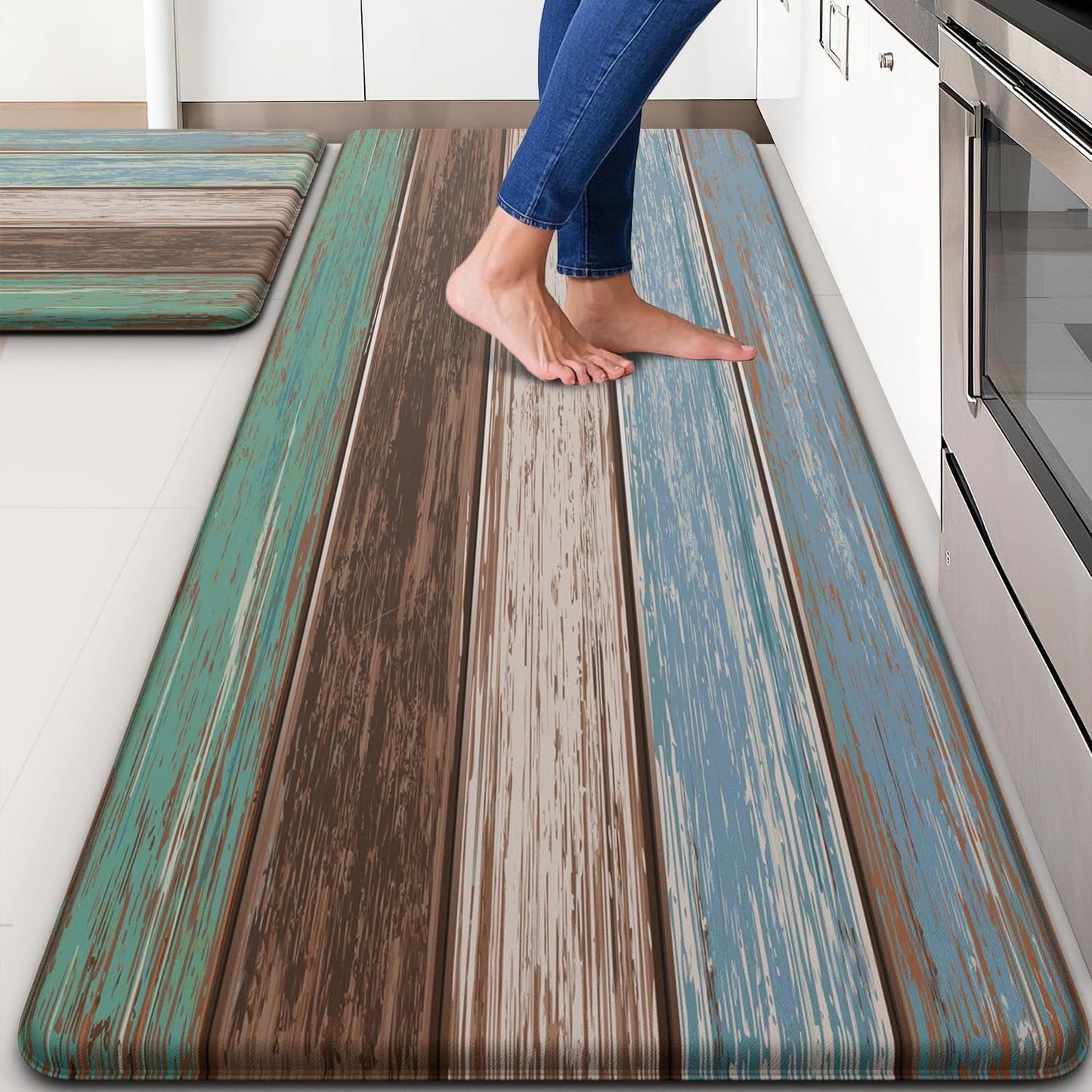 MAYHMYO Anti Fatigue Kitchen Mat Set of 2 for Comfort