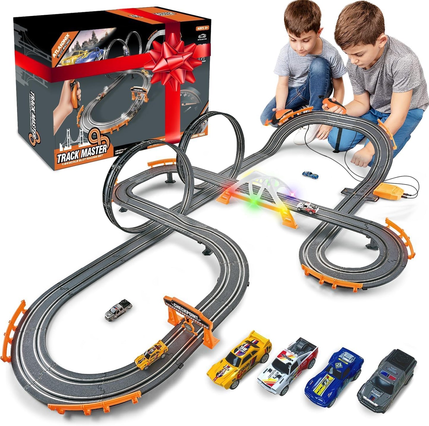 Slot Car Race Track Sets by AG Atlasonix for Kids Ages 4-8