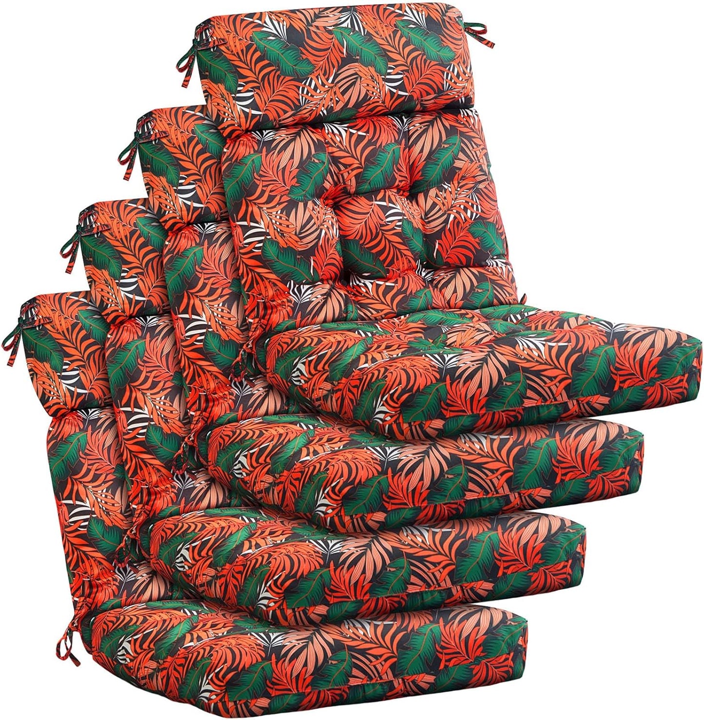 Tufted High Back Chair Cushions for Indoor and Outdoor Use