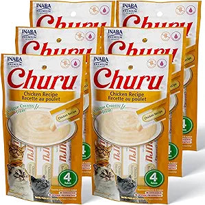 Churu Cat Treats, Grain-Free Lickable Puree for Cats 24 Tubes