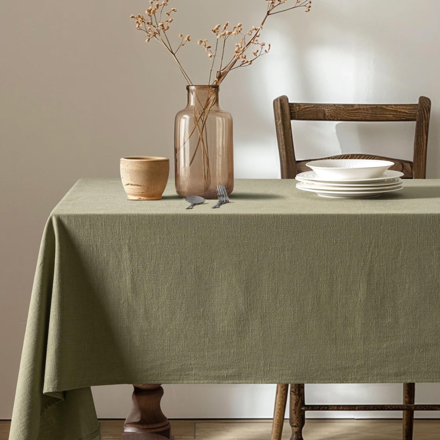 MIULEE Linen Cotton Blend Tablecloth for Elegant Dining