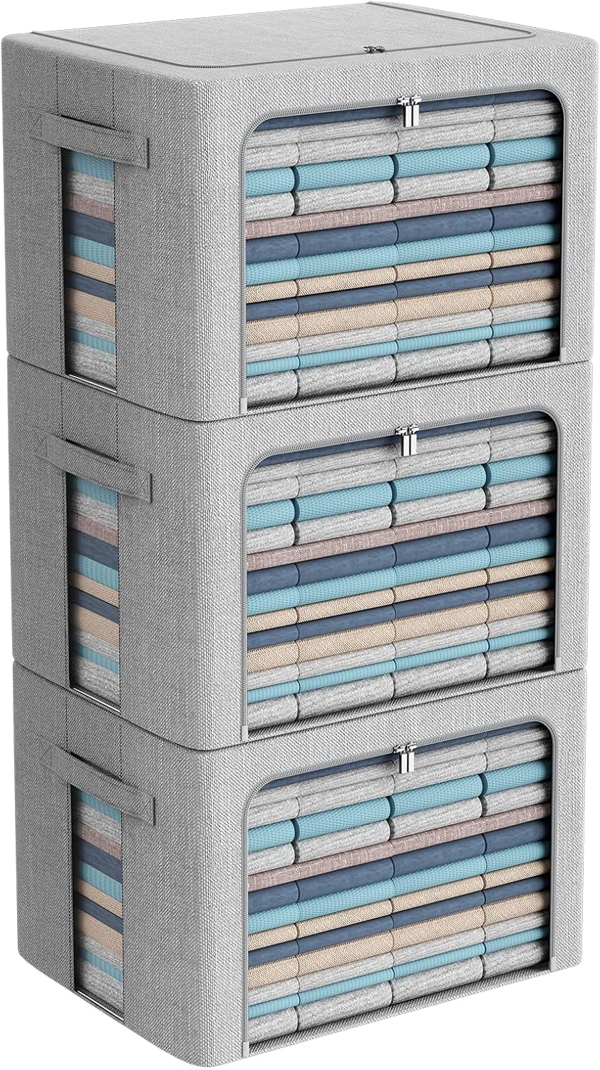 Foldable Storage Bins with Clear Window Design for Easy Access