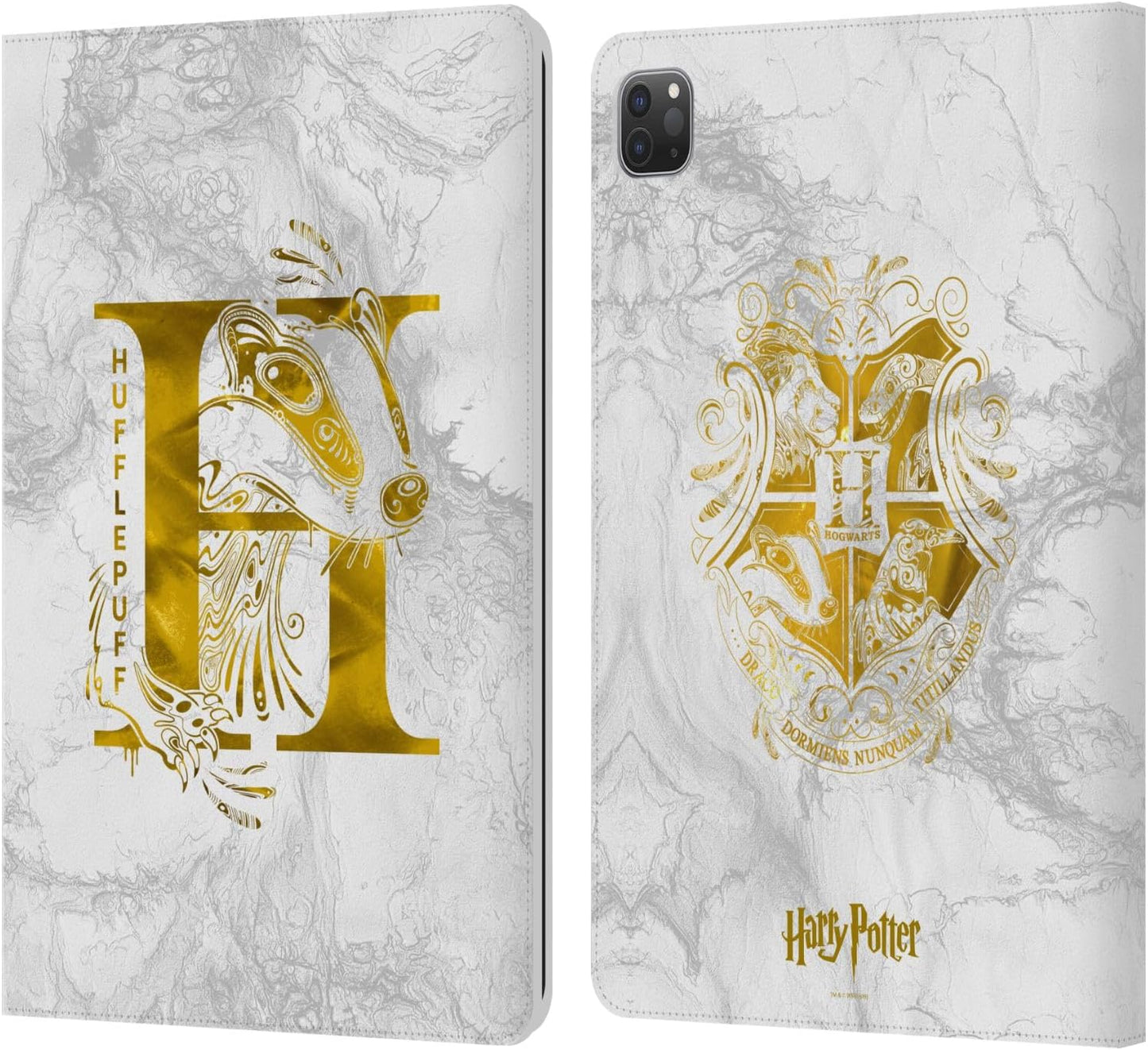 Harry Potter Hufflepuff Aguamenti Leather Wallet Case for iPad Pro