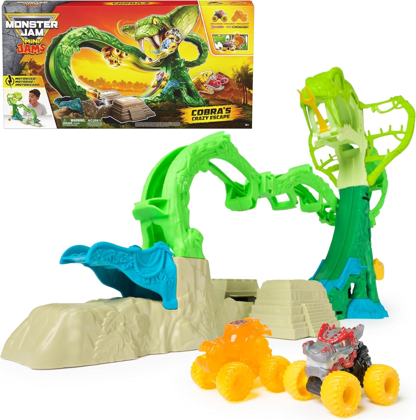 Monster Jam Mini Jams Cobras Crazy Escape 28 Motorized Playset