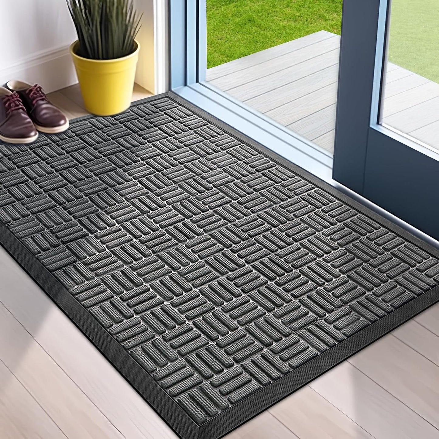 Mibao Heavy Duty Welcome Mat for Outdoor Indoor Use, 24x36 in