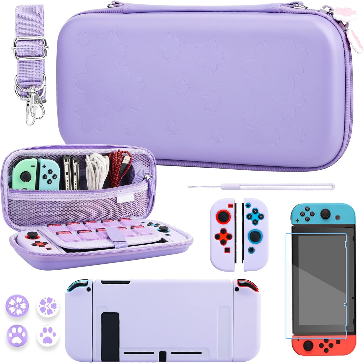 RHOTALL Case for Nintendo Switch with Cherry Blossom Design