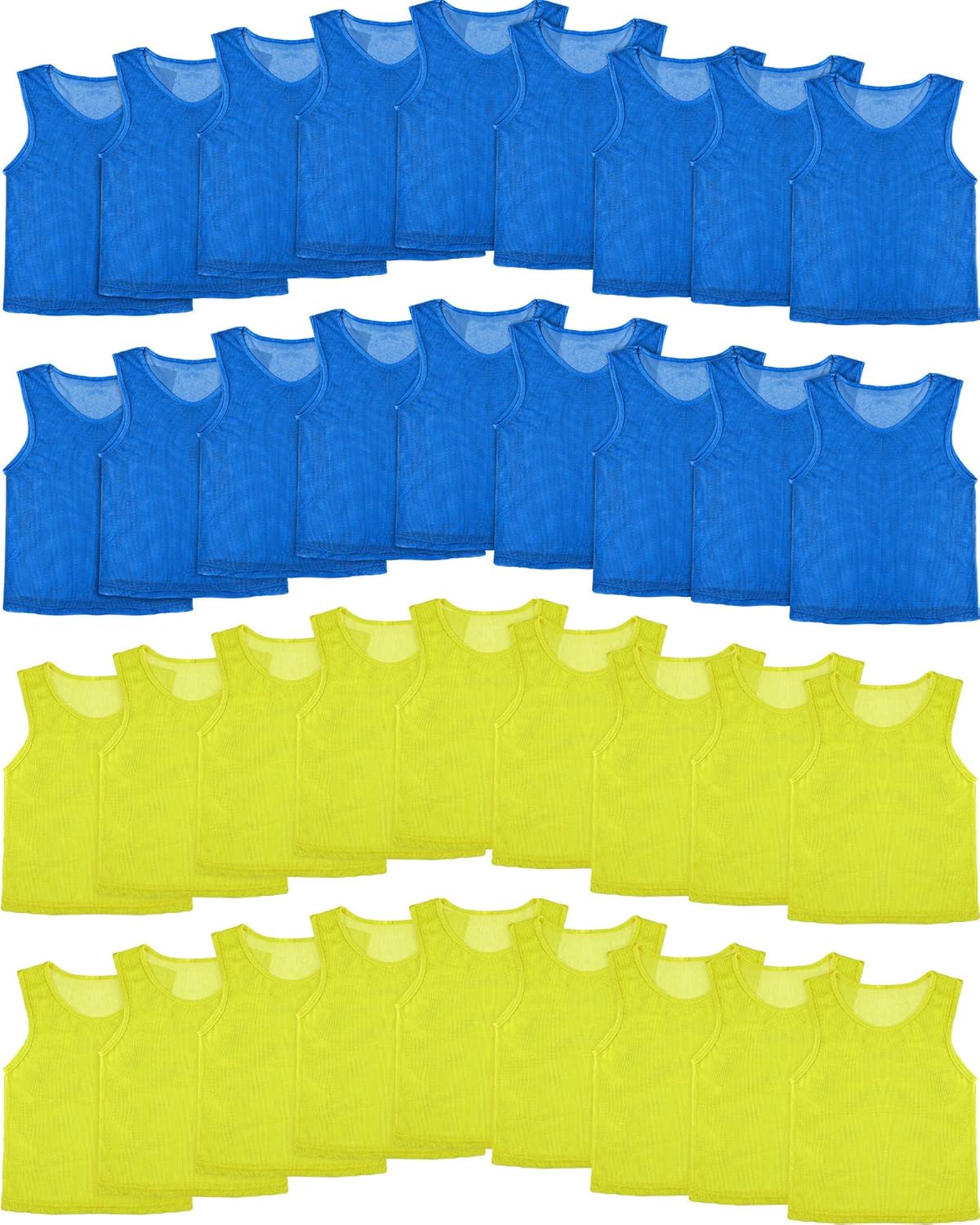 36 Pcs Youth Sports Pinnies for Soccer Basketball Football Practice