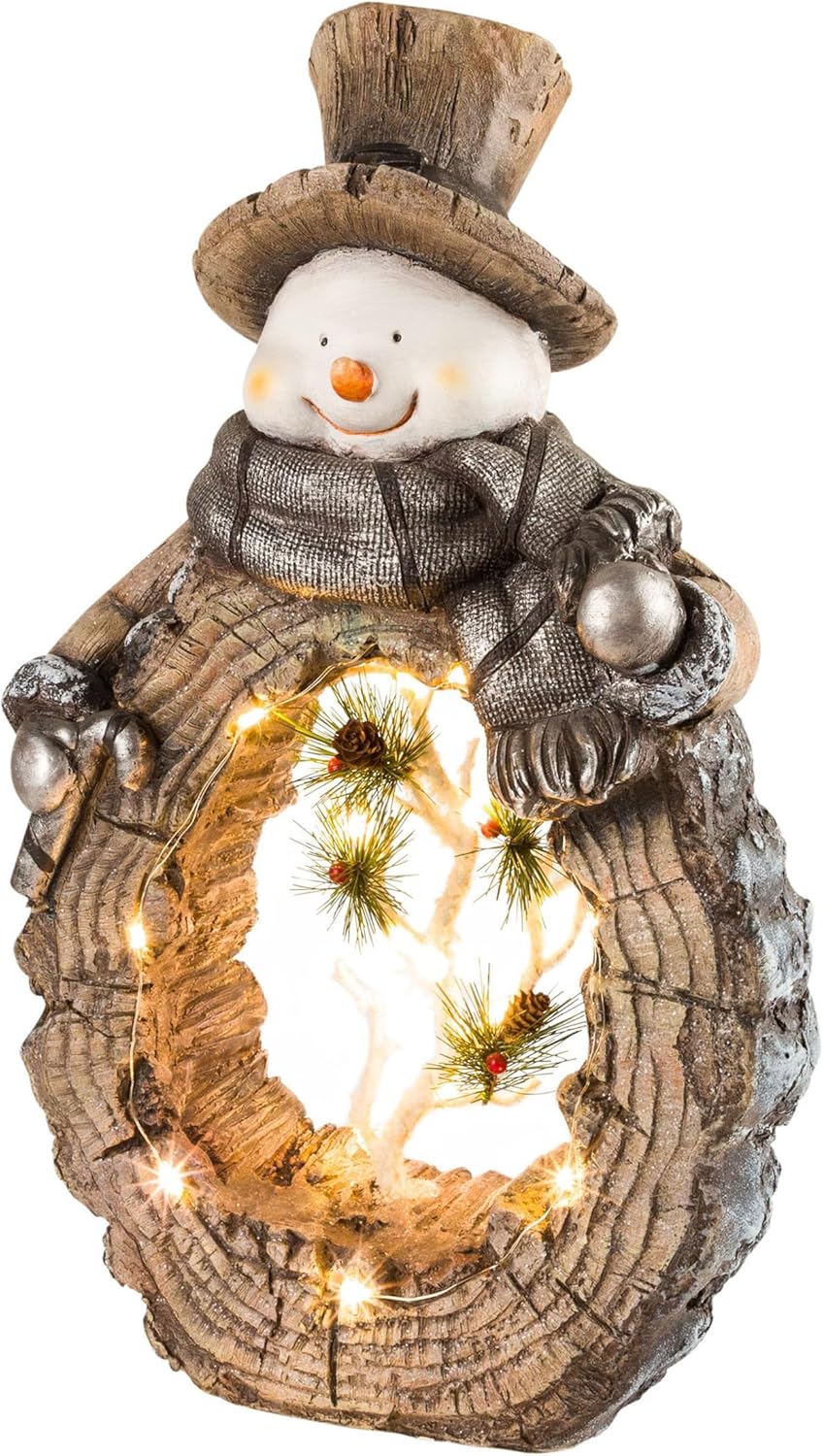 Indoor/Outdoor Snowman Statue with LED Lights for Christmas