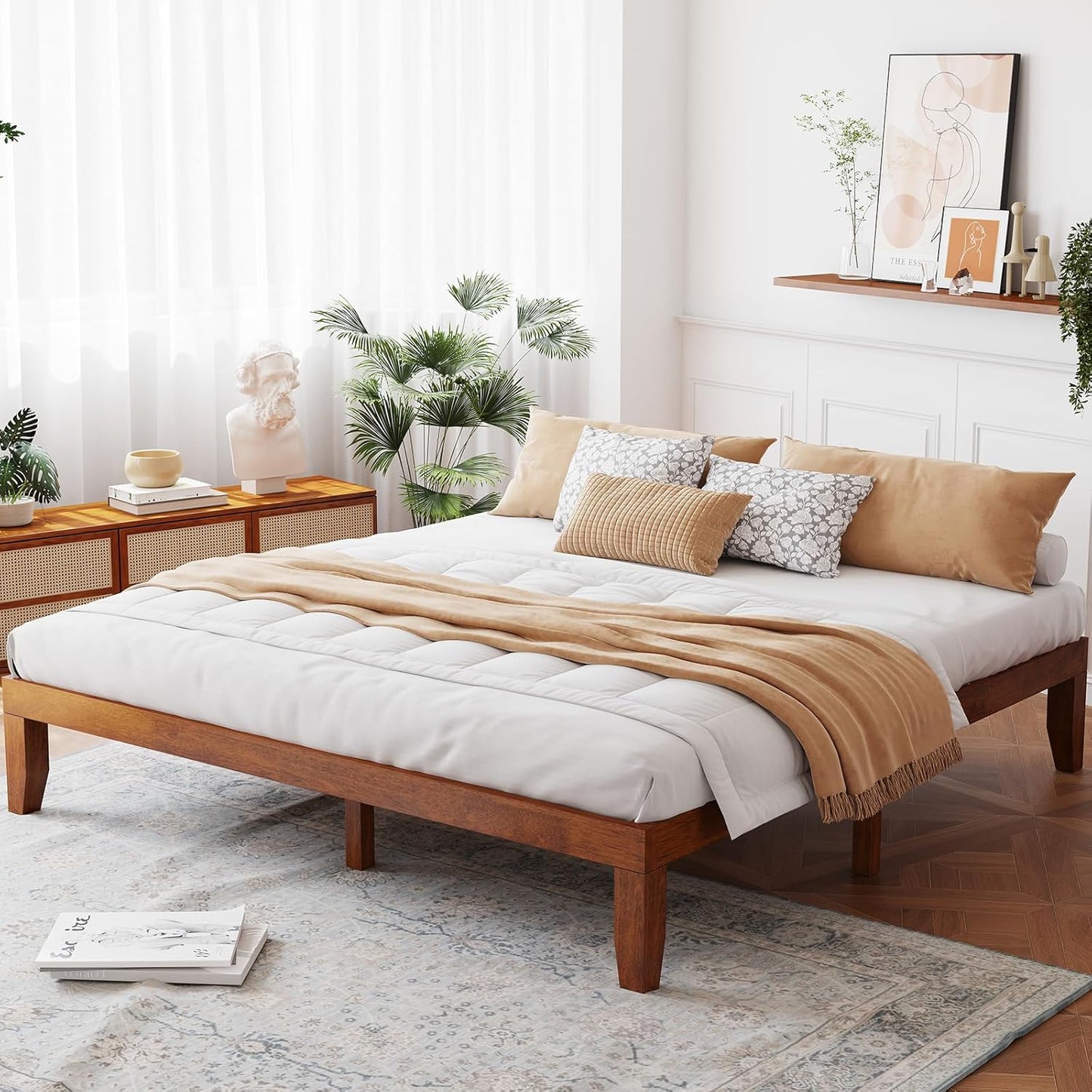 Giantex 14 Inch King Wood Platform Bed Frame for Minimalist Style