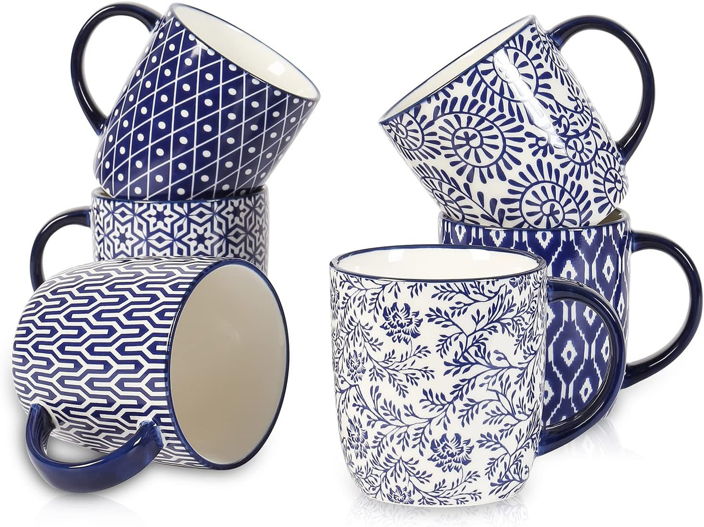 Elegant 10 oz Coffee Mugs Set of 6 for Stylish Drinking