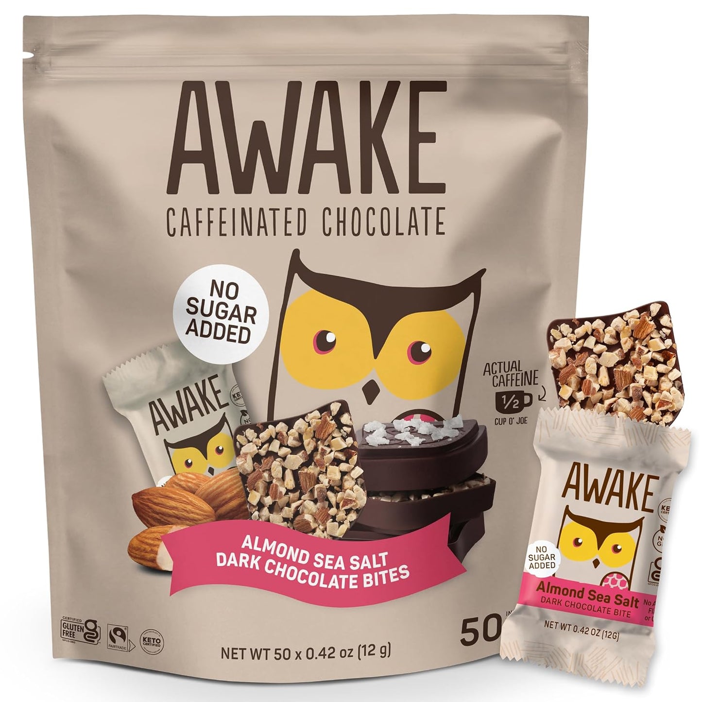 AWAKE Caffeinated Chocolate Bites - Energizing Snack Treats