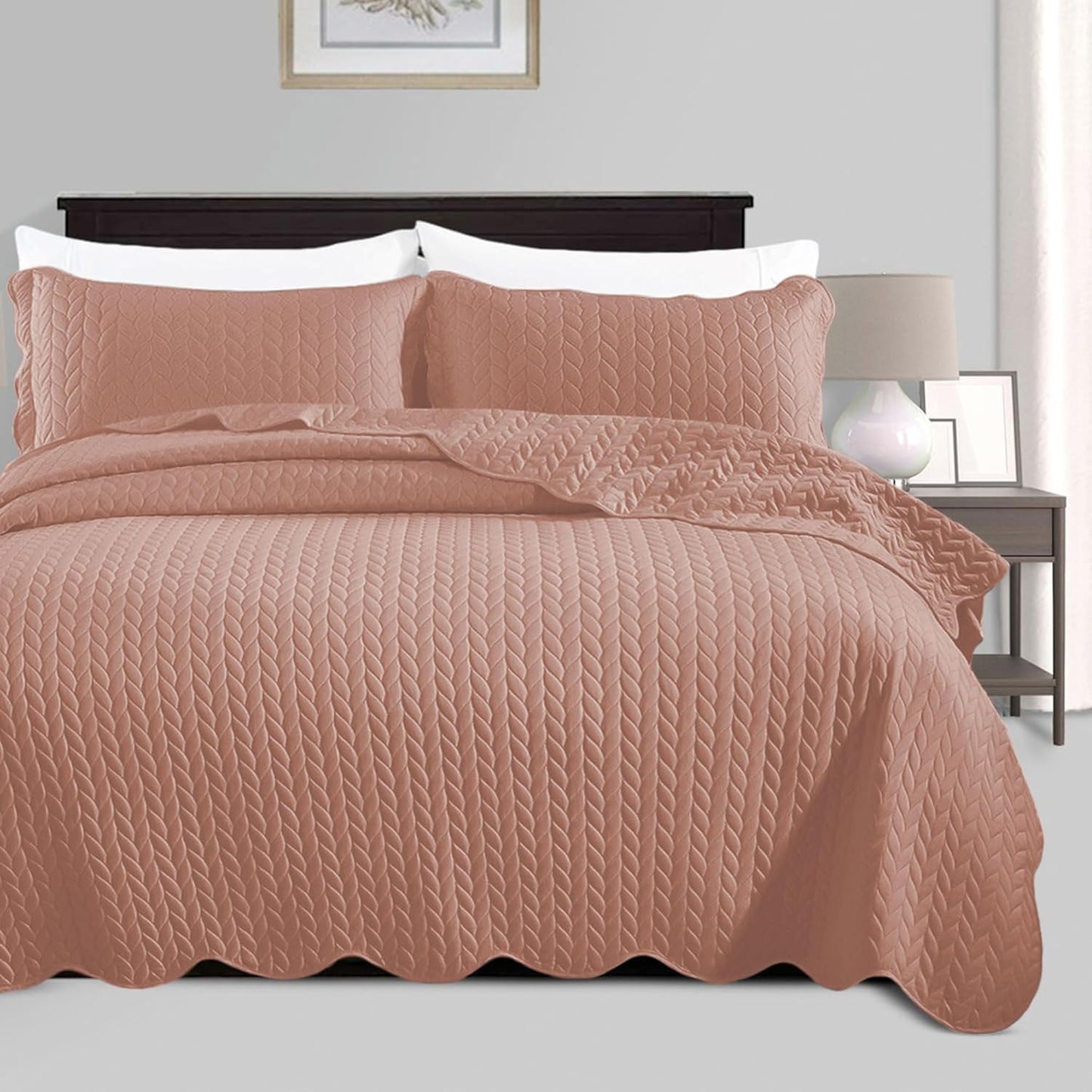 IR Imperial Rooms Queen Quilt Set - Lightweight Reversible Coverlet