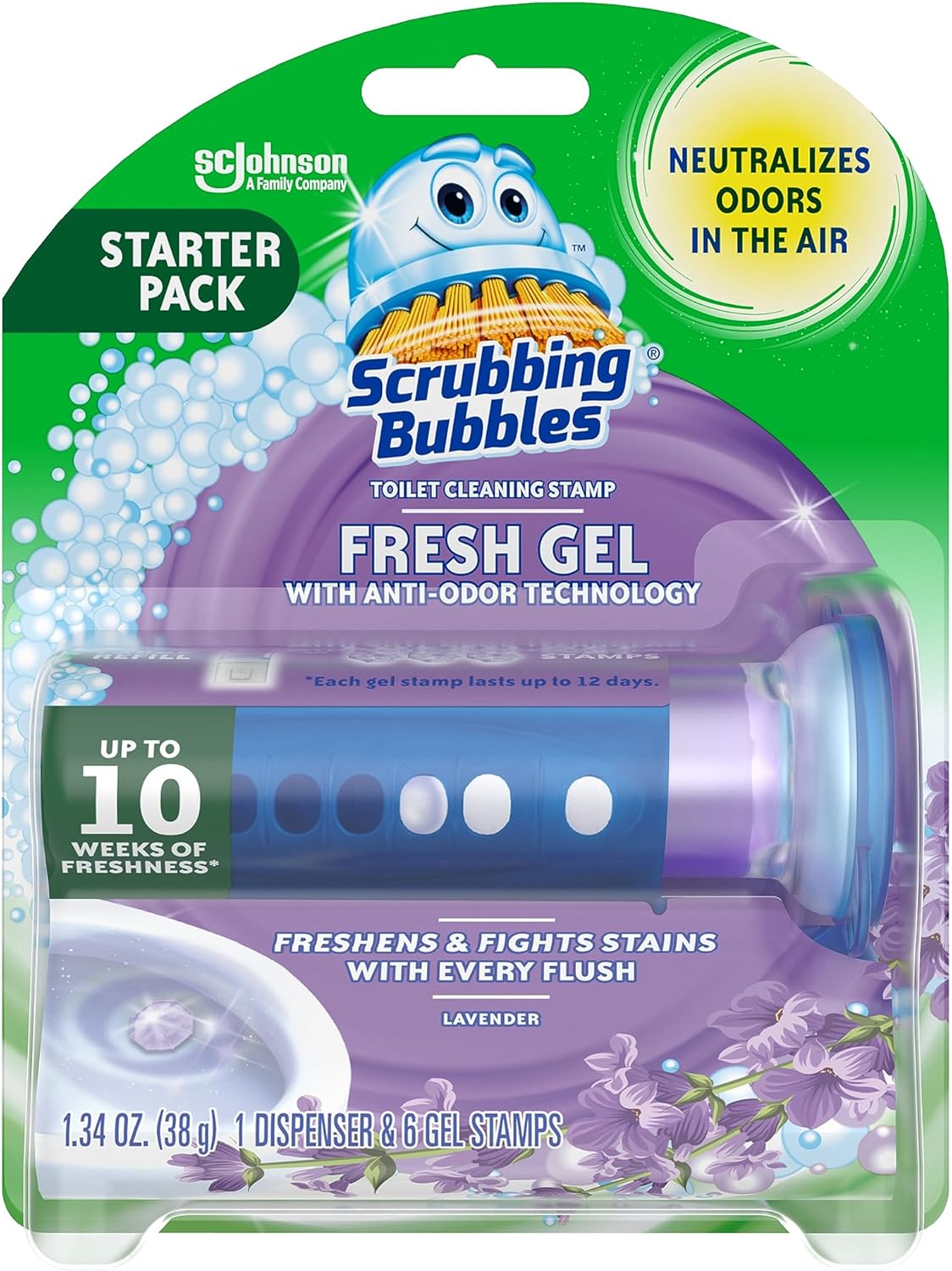 Scrubbing Bubbles Toilet Cleaning Stamps - Limescale & Ring Prevention