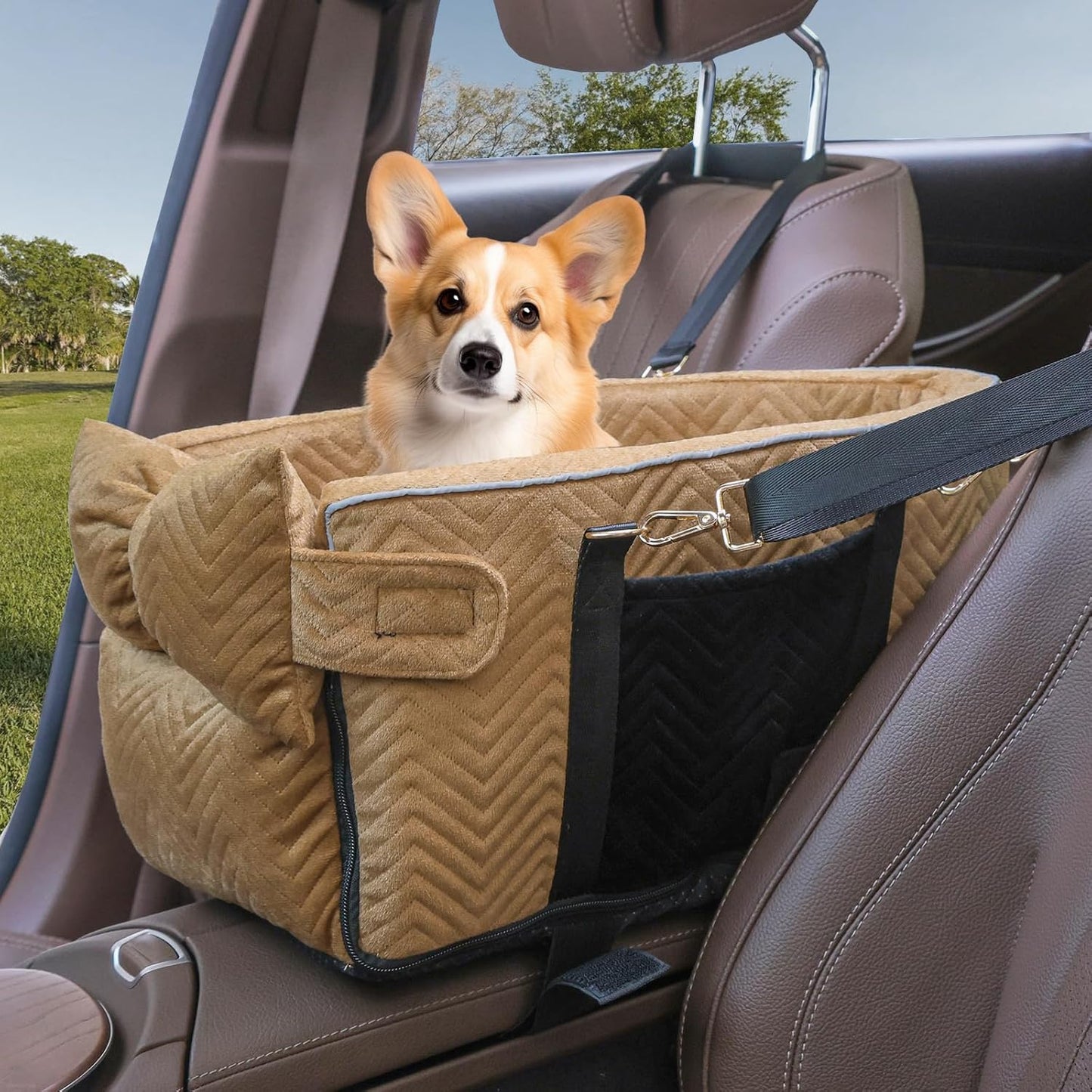 Small Dog Car Seat with Soft Cushion for Safe Travel