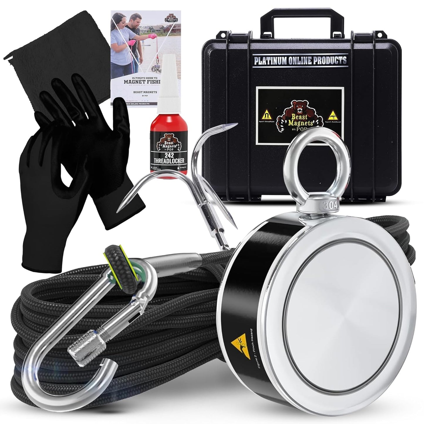 1000LB Complete Magnet Fishing Kit for Treasure Hunters